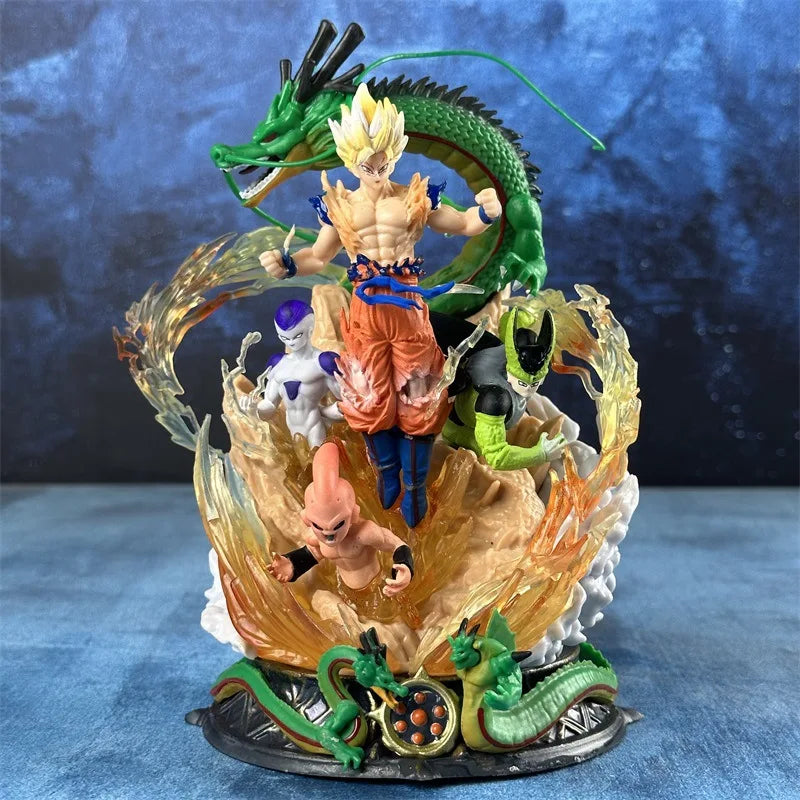 Dragon Ball Z – Episches Diorama: Son Goku, Shenlong und die ikonischen Gegner